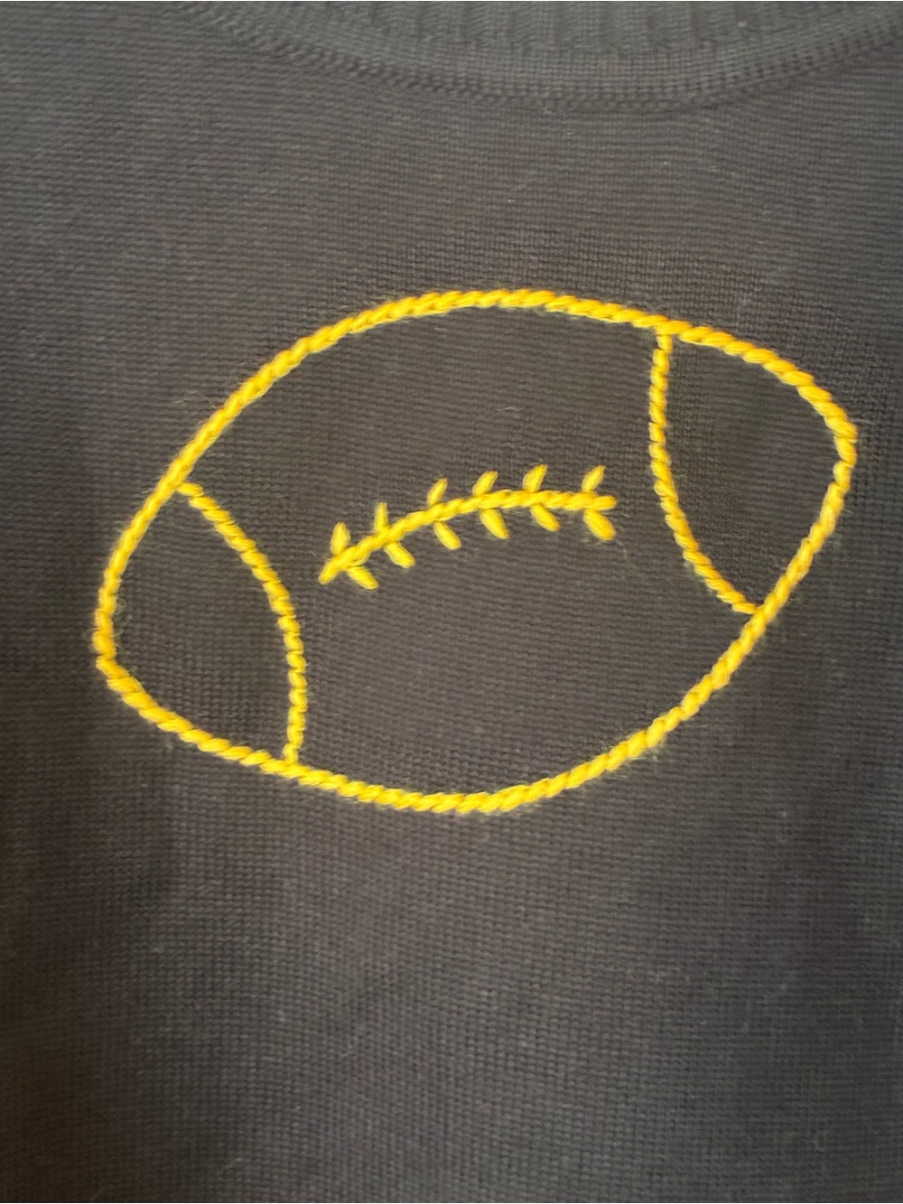Ring Street Black & Yellow Football Stitching Knit Sweater Size Small - Picture 5 of 7